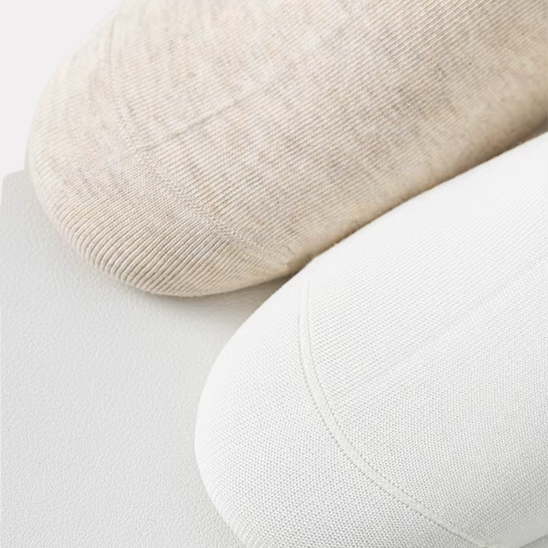 Ruffle Frills Crew Socks - 2 Pack Pairs (Beige)