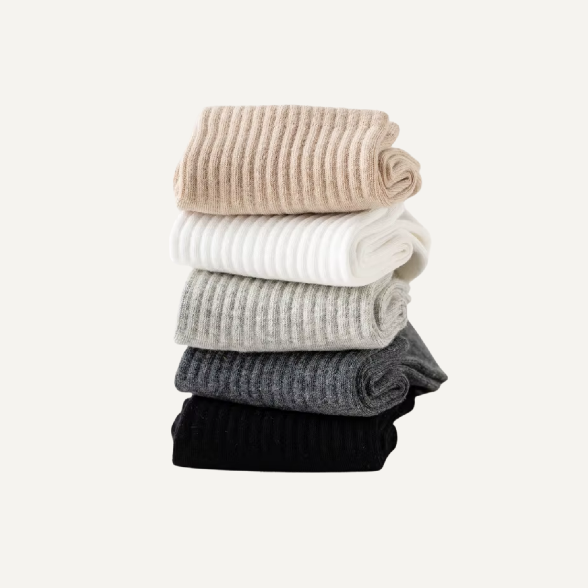 Lucent Mid-Crew – Premium Cotton Socks (2 Pairs in Oat)