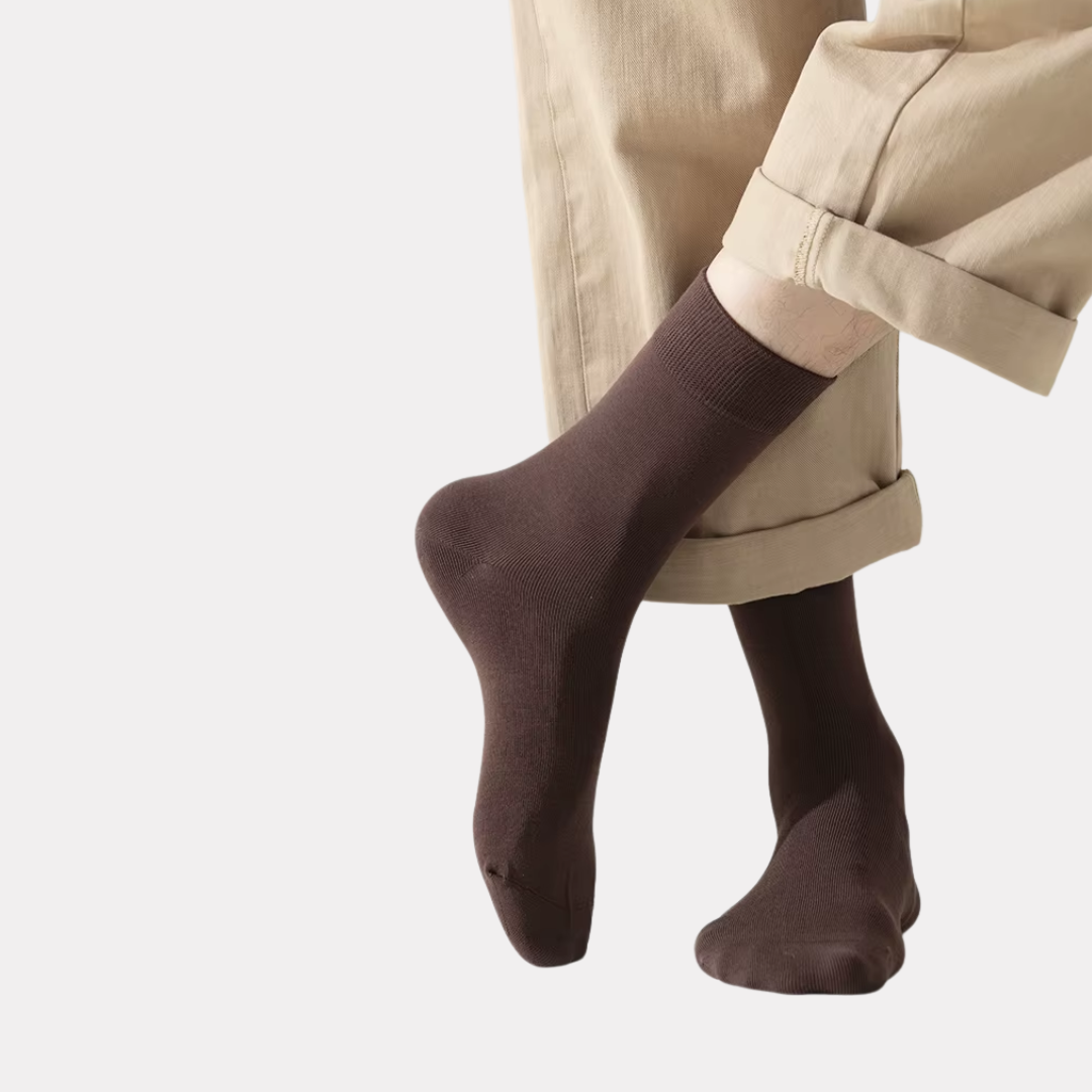 The Essential Crew - Premium Cotton Socks  (2 Pack Pairs in Dark Brown)