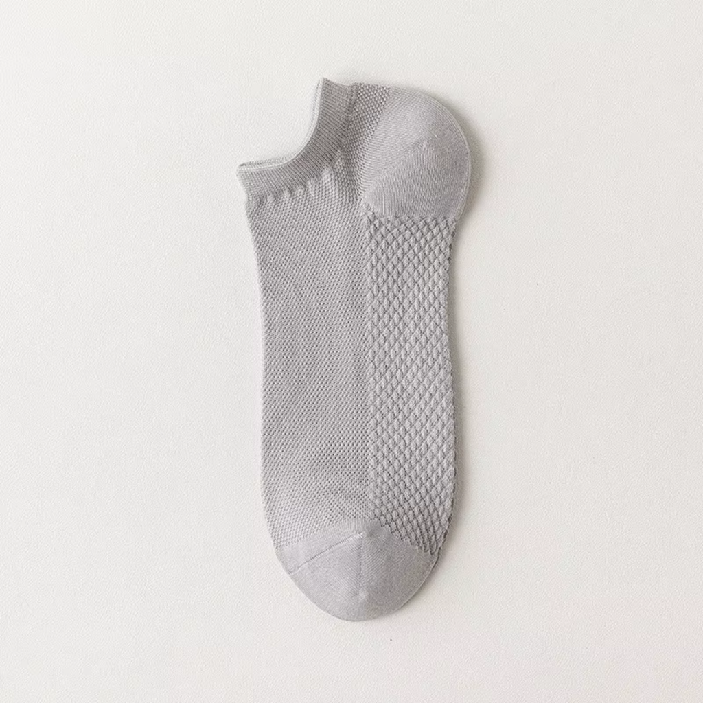 The Terra Ankle – Premium Bamboo Socks (2 Pairs in Silver)