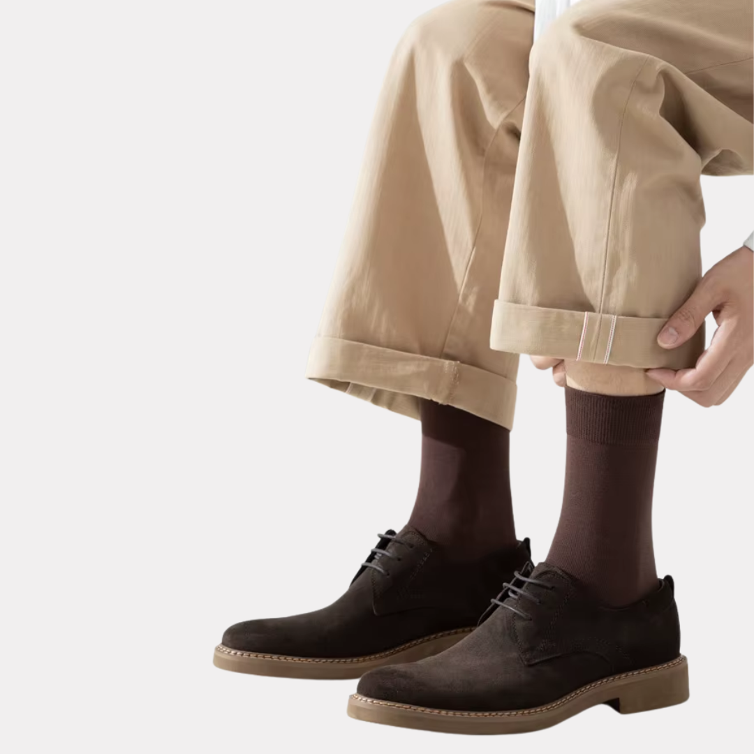 The Essential Crew - Premium Cotton Socks  (2 Pack Pairs in Dark Brown)