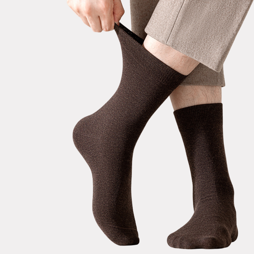The Essential Crew - Premium Cotton Socks  (2 Pack Pairs in Dark Brown)