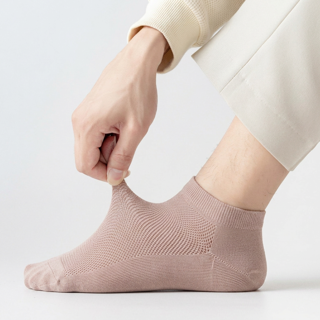 The Nebula Ankle Socks – Premium Cotton (2 Pairs in Taupe)