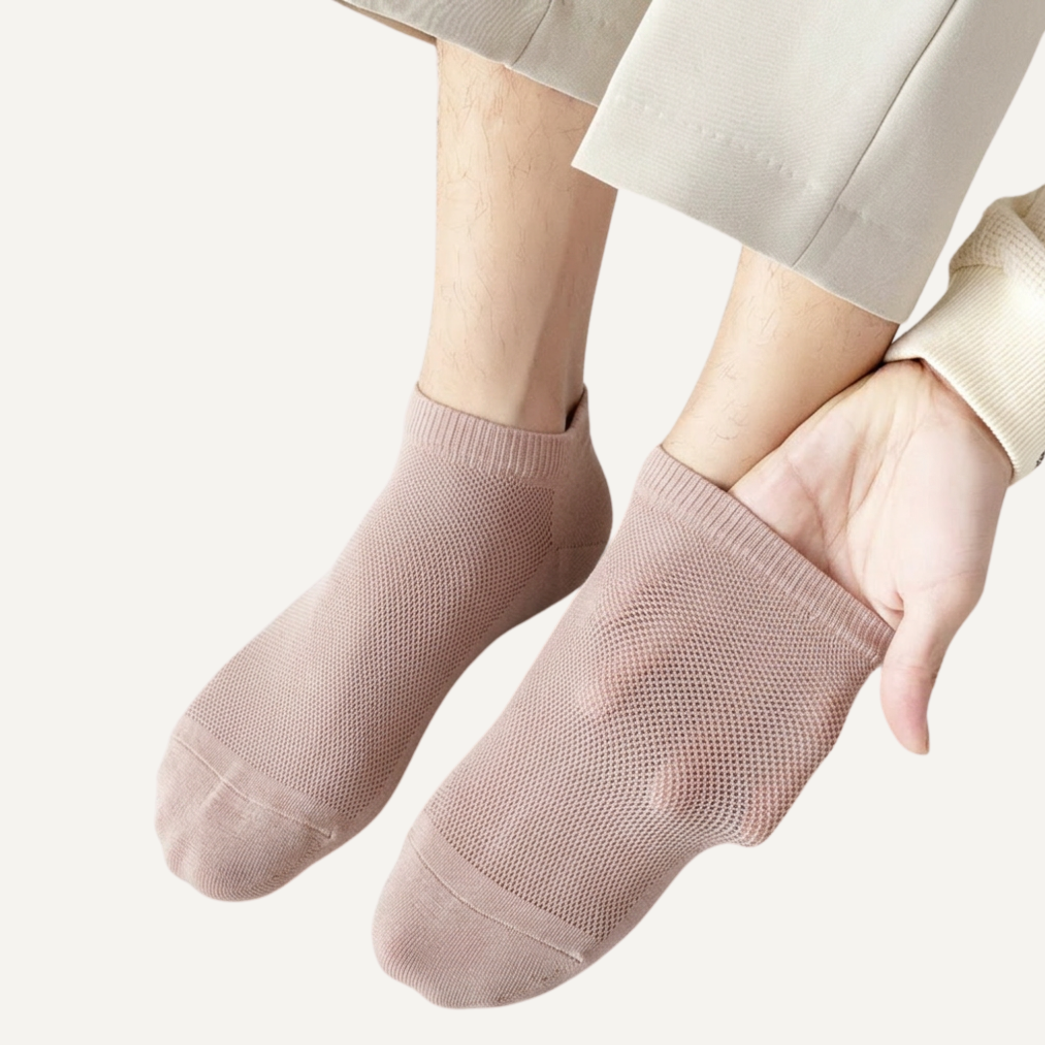 The Nebula Ankle Socks – Premium Cotton (2 Pairs in Taupe)
