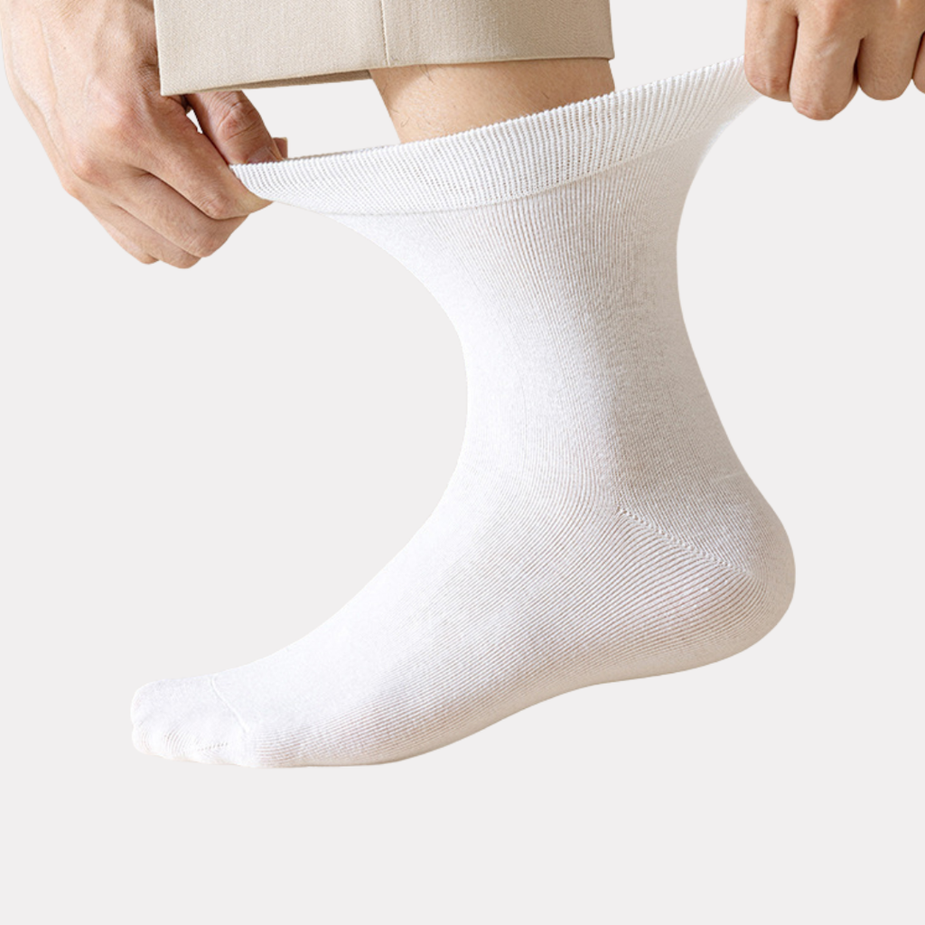 The Essential Crew - Premium Cotton Socks  (2 Pack Pairs in White)