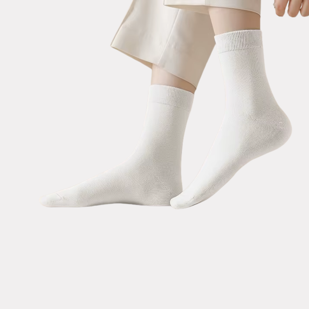 The Essential Crew - Premium Cotton Socks  (2 Pack Pairs in White)