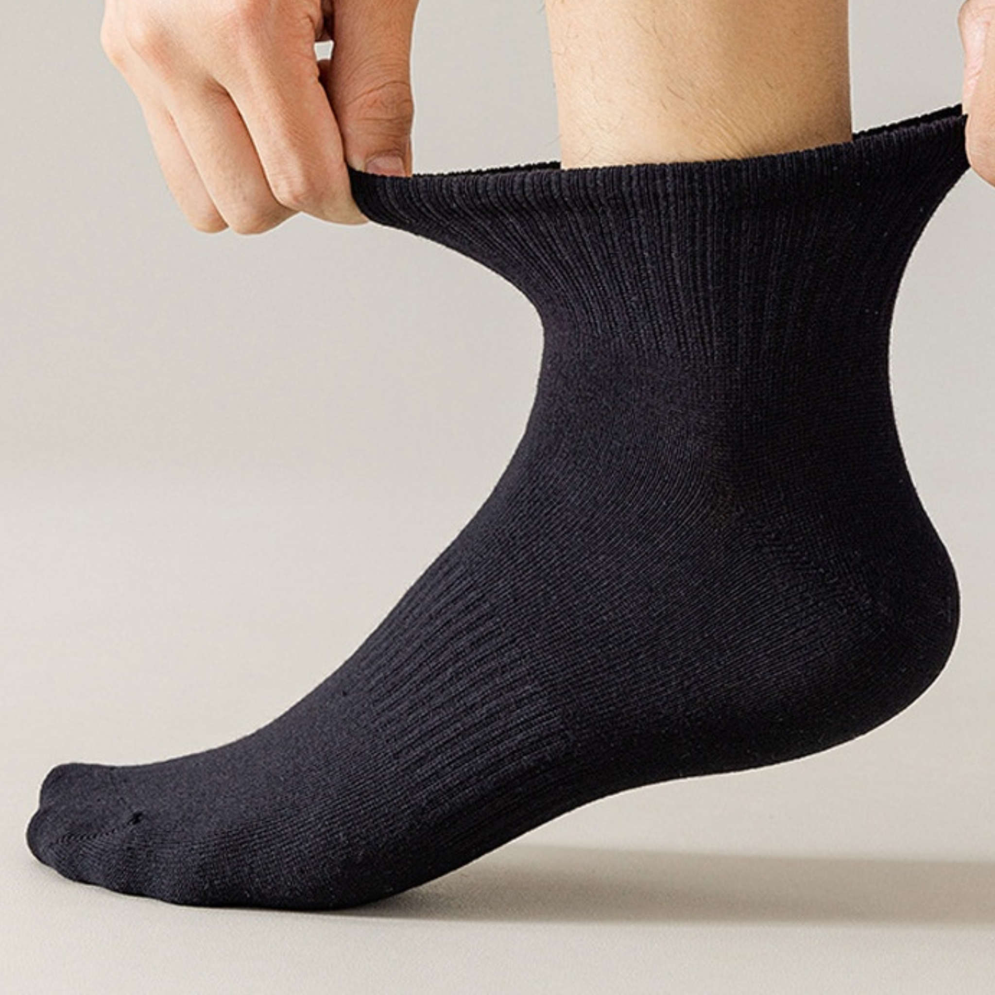 Lucent Mid-Crew – Premium Cotton Socks (2 Pairs in Onyx)