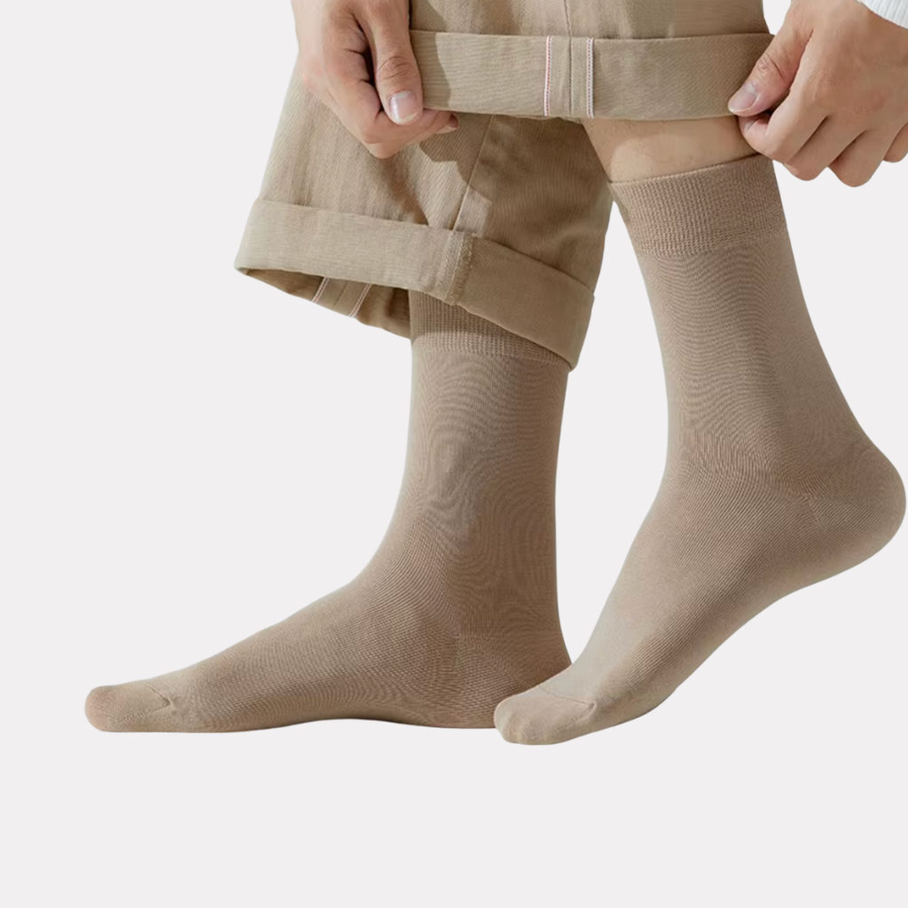 The Essential Crew - Premium Cotton Socks  (2 Pack Pairs in Brown)