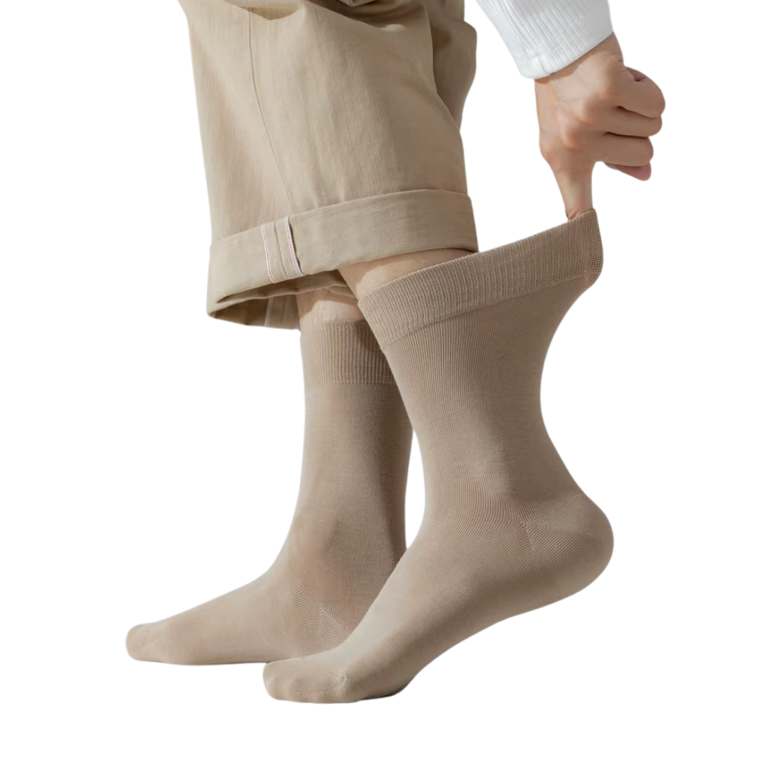 The Essential Crew - Premium Cotton Socks  (2 Pack Pairs in Brown)