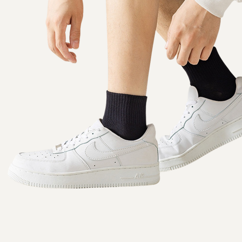 Lucent Mid-Crew – Premium Cotton Socks (2 Pairs in Onyx)