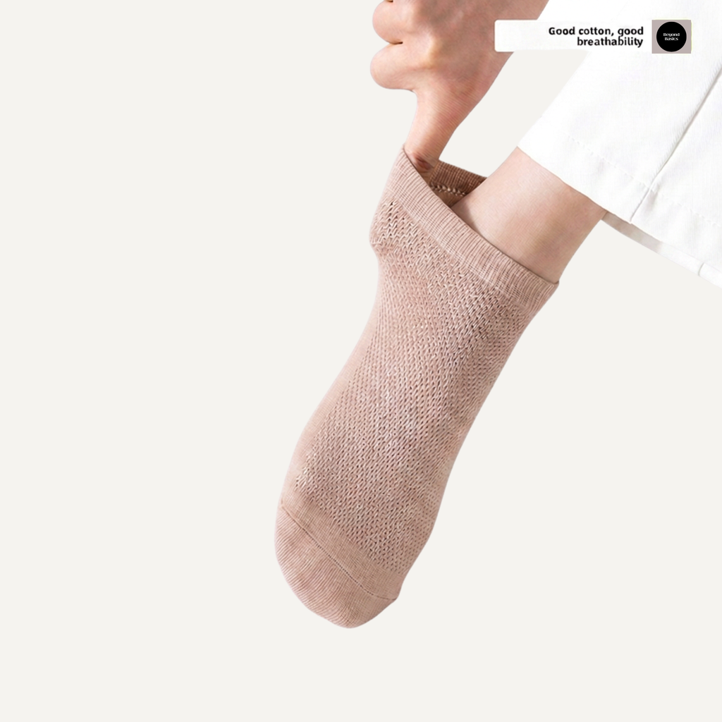 The Nebula Ankle Socks – Premium Cotton (2 Pairs in Taupe)