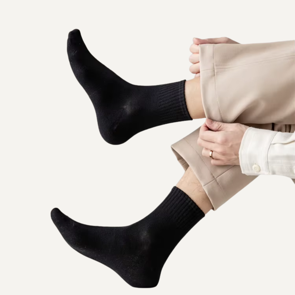 Lucent Mid-Crew – Premium Cotton Socks (2 Pairs in Onyx)