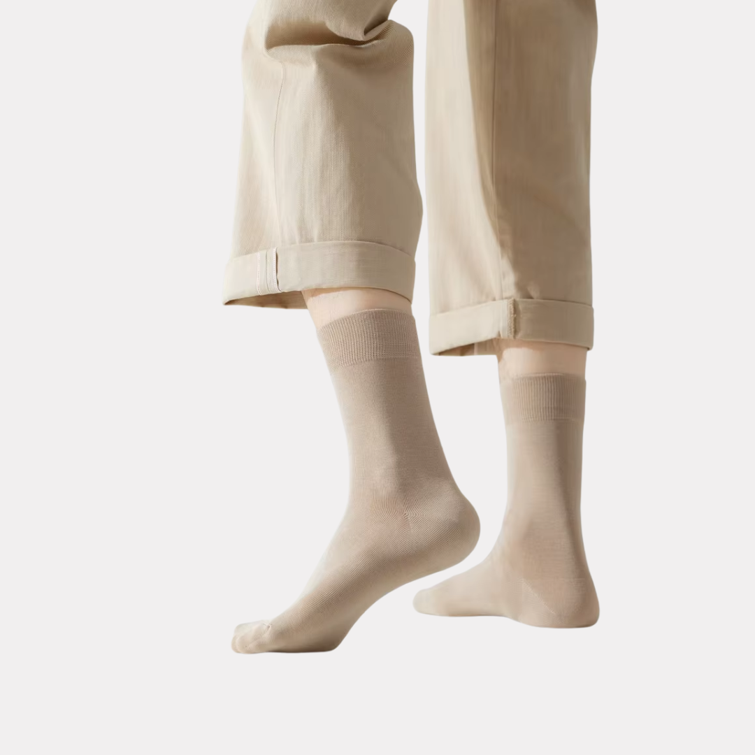 The Essential Crew - Premium Cotton Socks  (2 Pack Pairs in Beige)