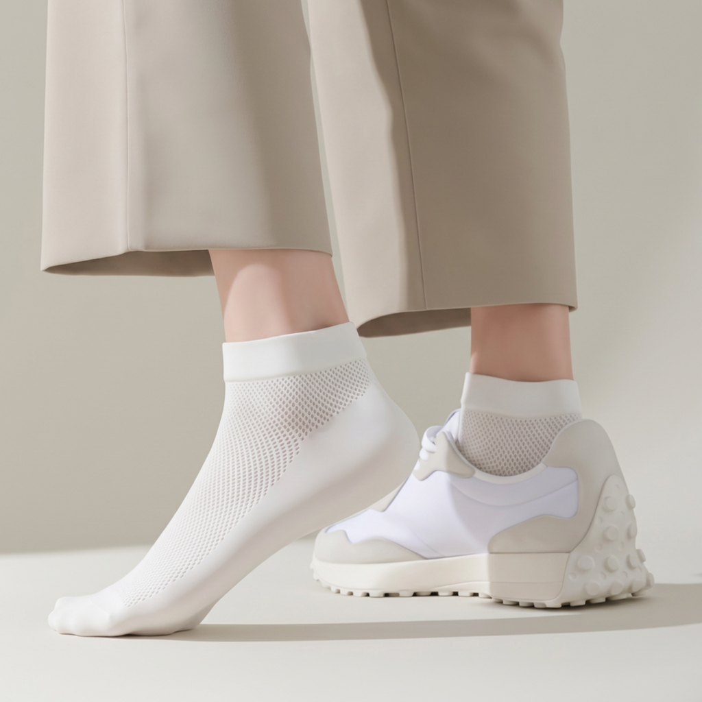 The Nebula Ankle Socks – Premium Cotton (2 Pairs in White)