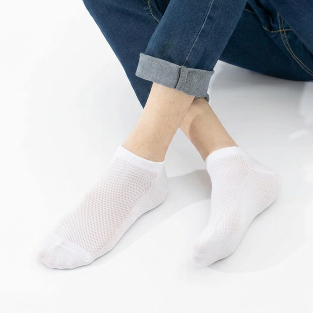 The Nebula Ankle Socks – Premium Cotton (2 Pairs in White)