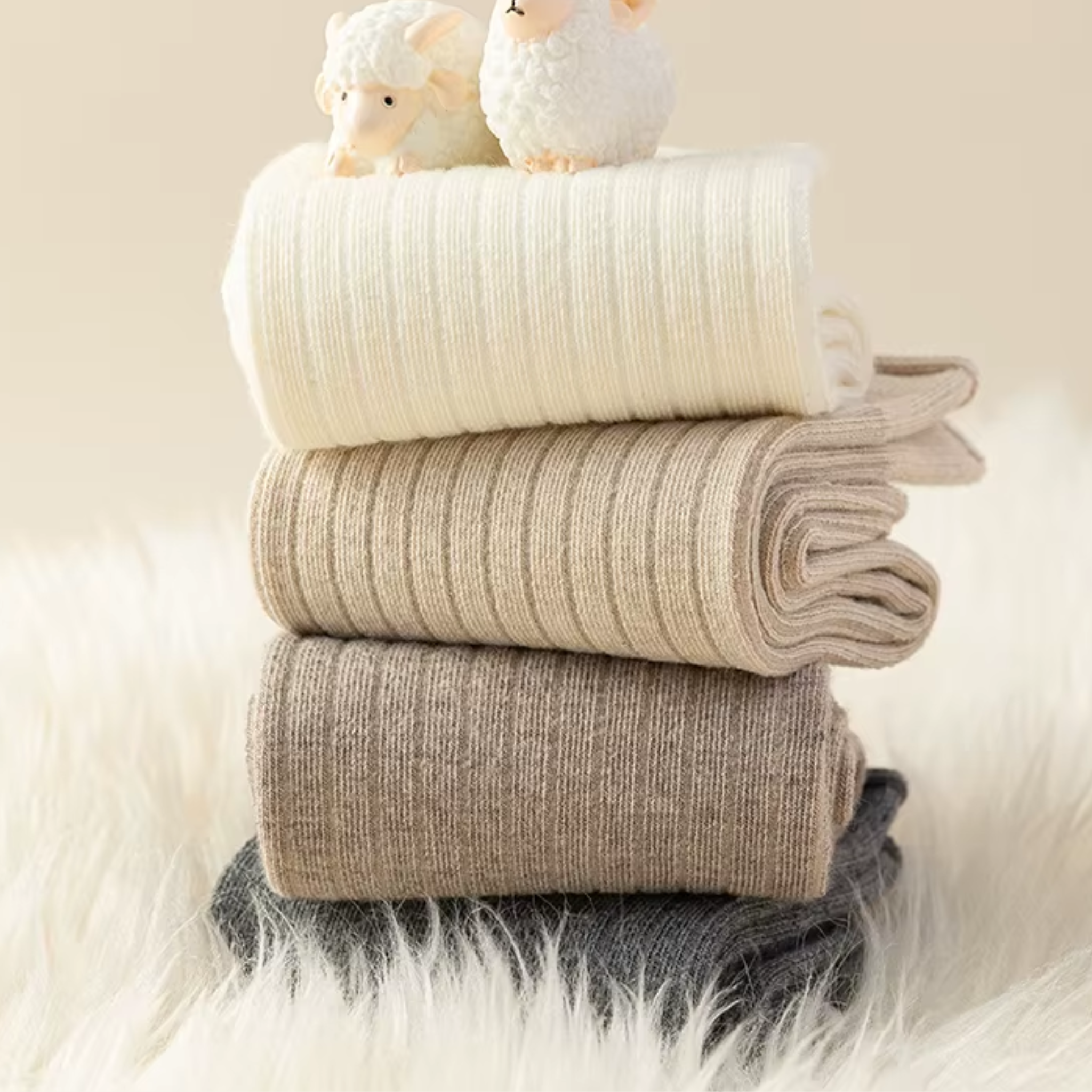 The Vita Crew – Premium Cashmere Socks  (2 Pairs in colour Oat)