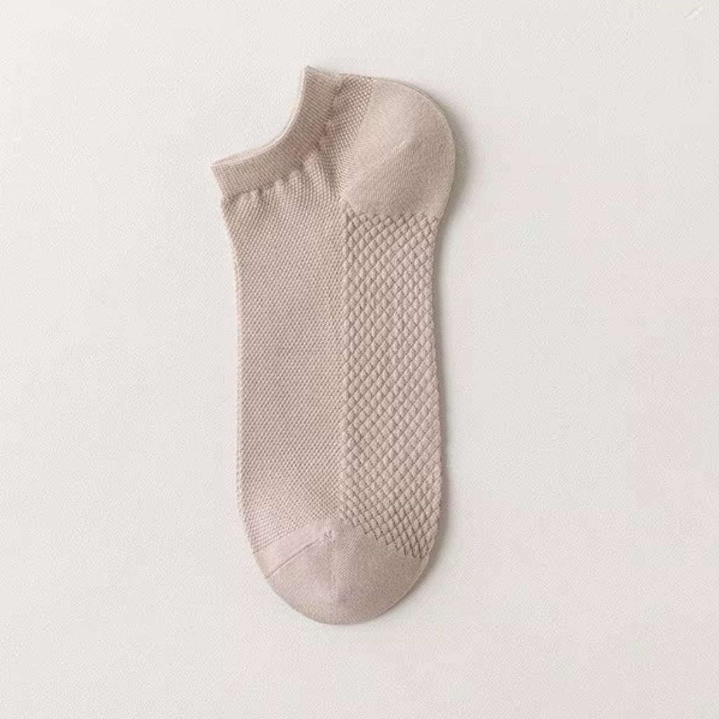 The Terra Ankle – Premium Bamboo Socks (2 Pairs in Blush Linen)