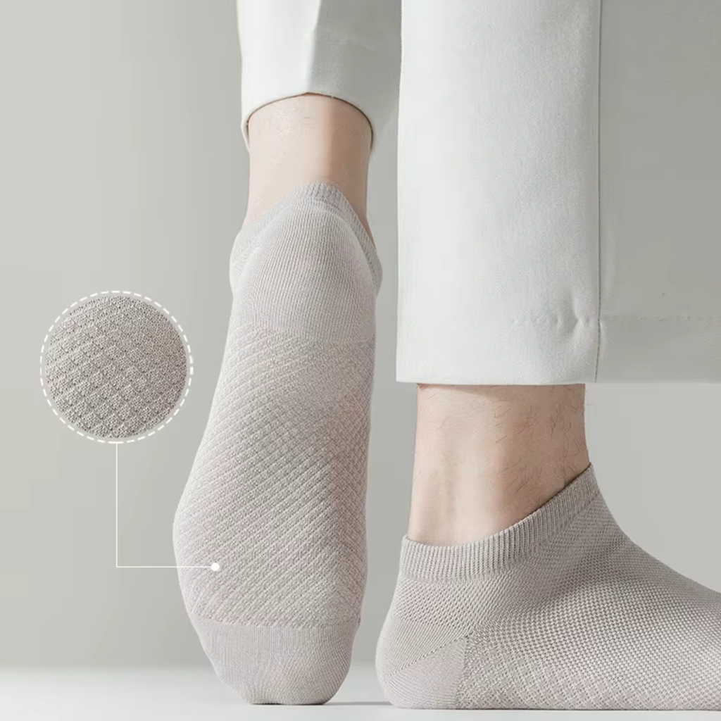 The Terra Ankle – Premium Bamboo Socks (2 Pairs in Blush Linen)