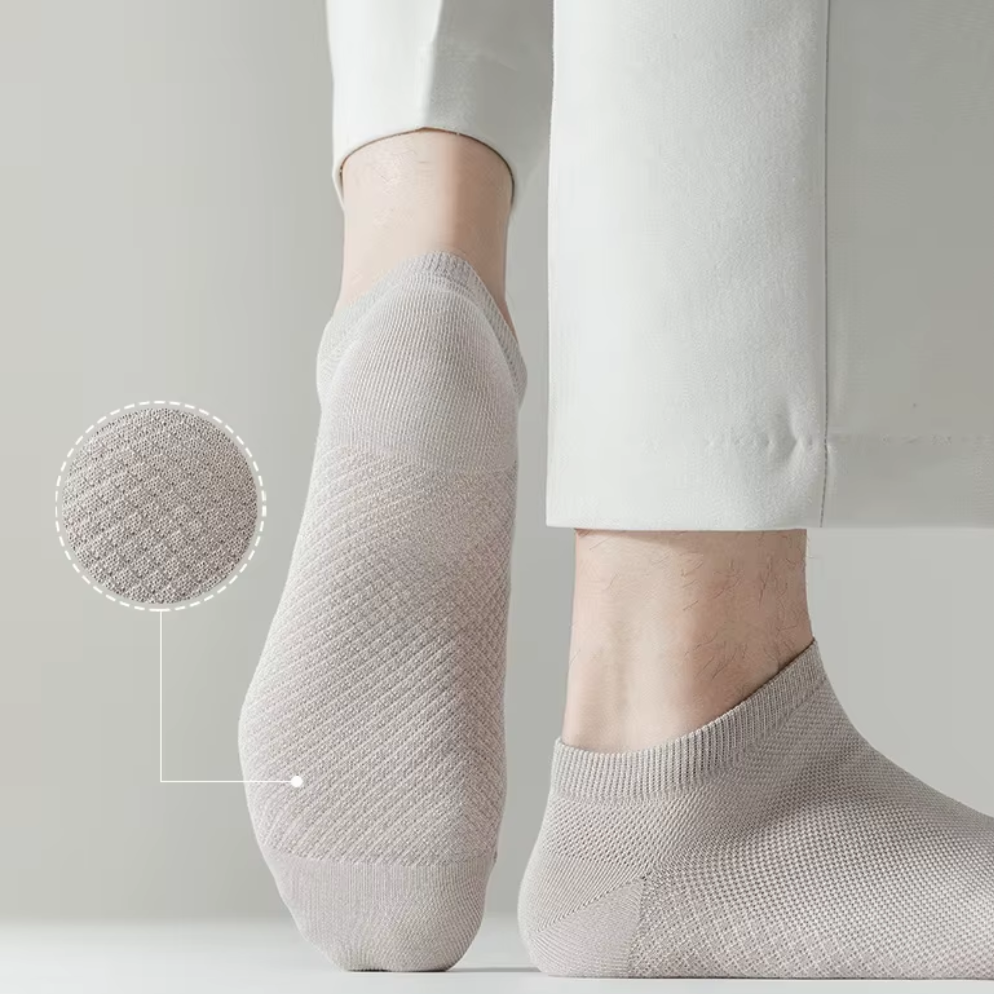 The Terra Ankle – Premium Bamboo Socks (2 Pairs in Blush Linen)