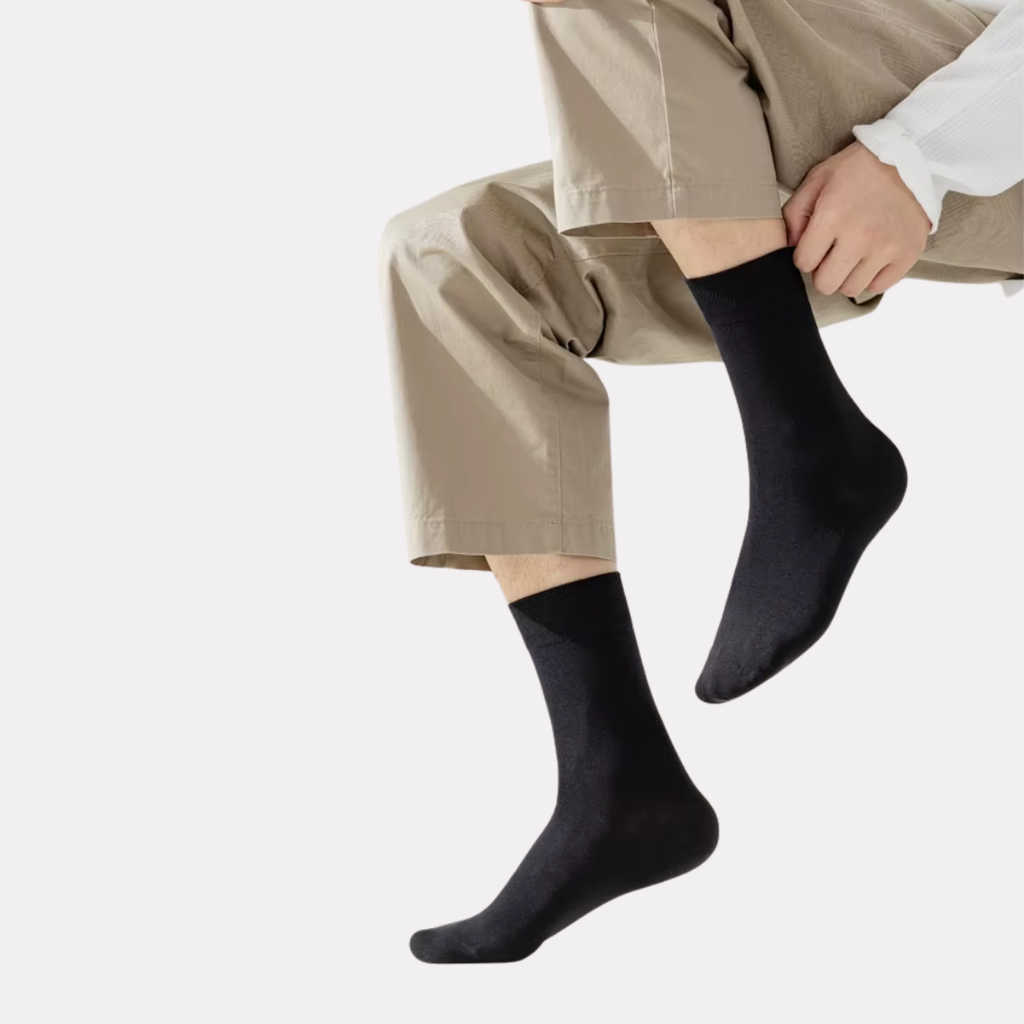 The Essential Crew - Premium Cotton Socks  (2 Pack Pairs in Black)