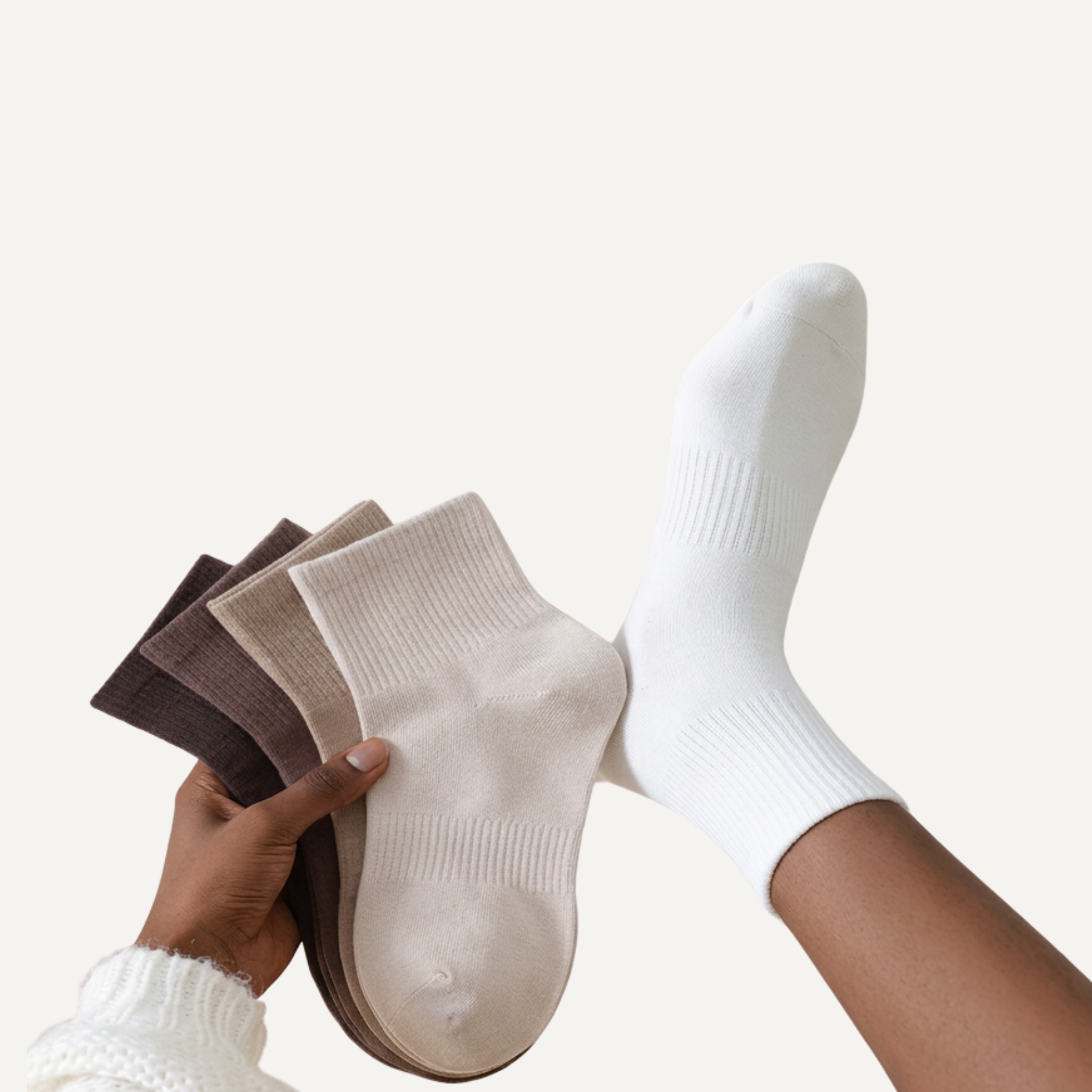 Lucent Mid-Crew – Premium Cotton Socks (2 Pairs in White)