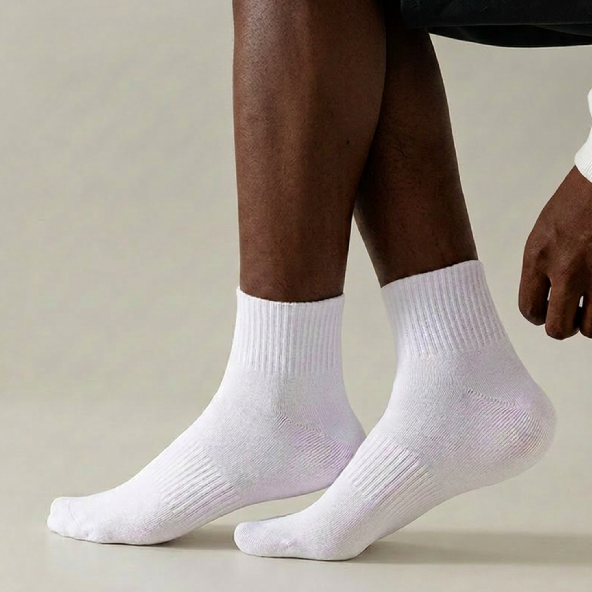 Lucent Mid-Crew – Premium Cotton Socks (2 Pairs in White)