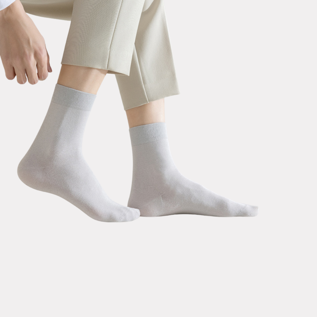 The Essential Crew - Premium Cotton Socks  (2 Pack Pairs in Silver Grey)