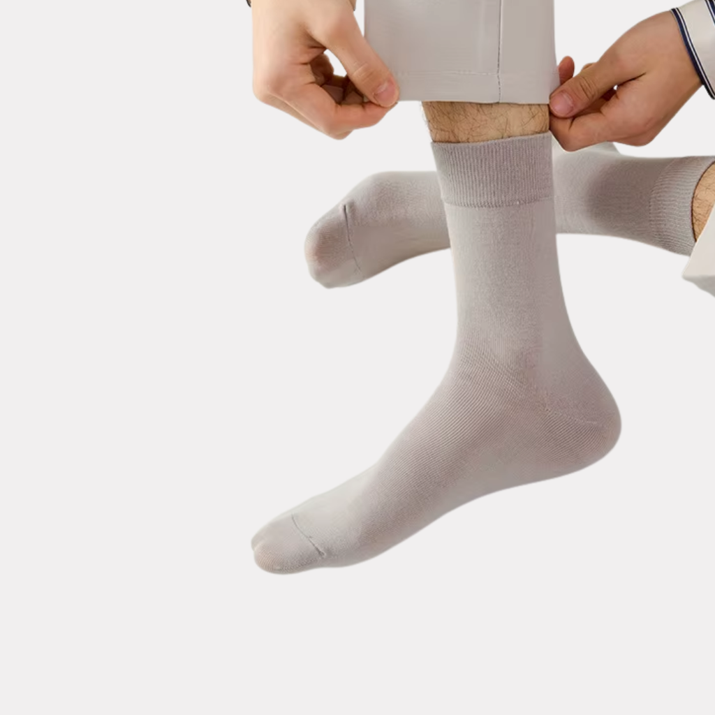 The Essential Crew - Premium Cotton Socks  (2 Pack Pairs in Silver Grey)