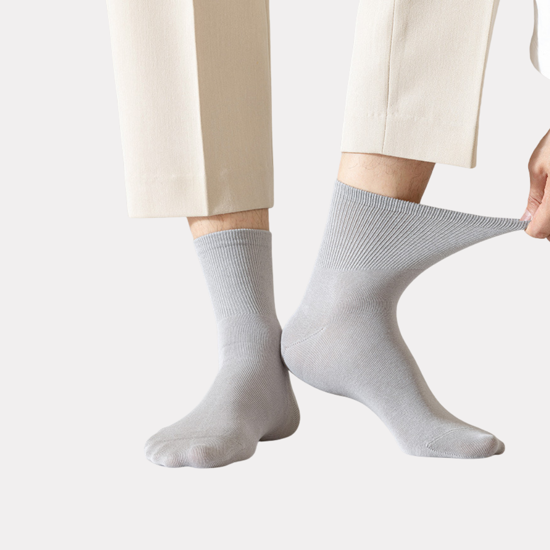 The Essential Crew - Premium Cotton Socks  (2 Pack Pairs in Silver Grey)