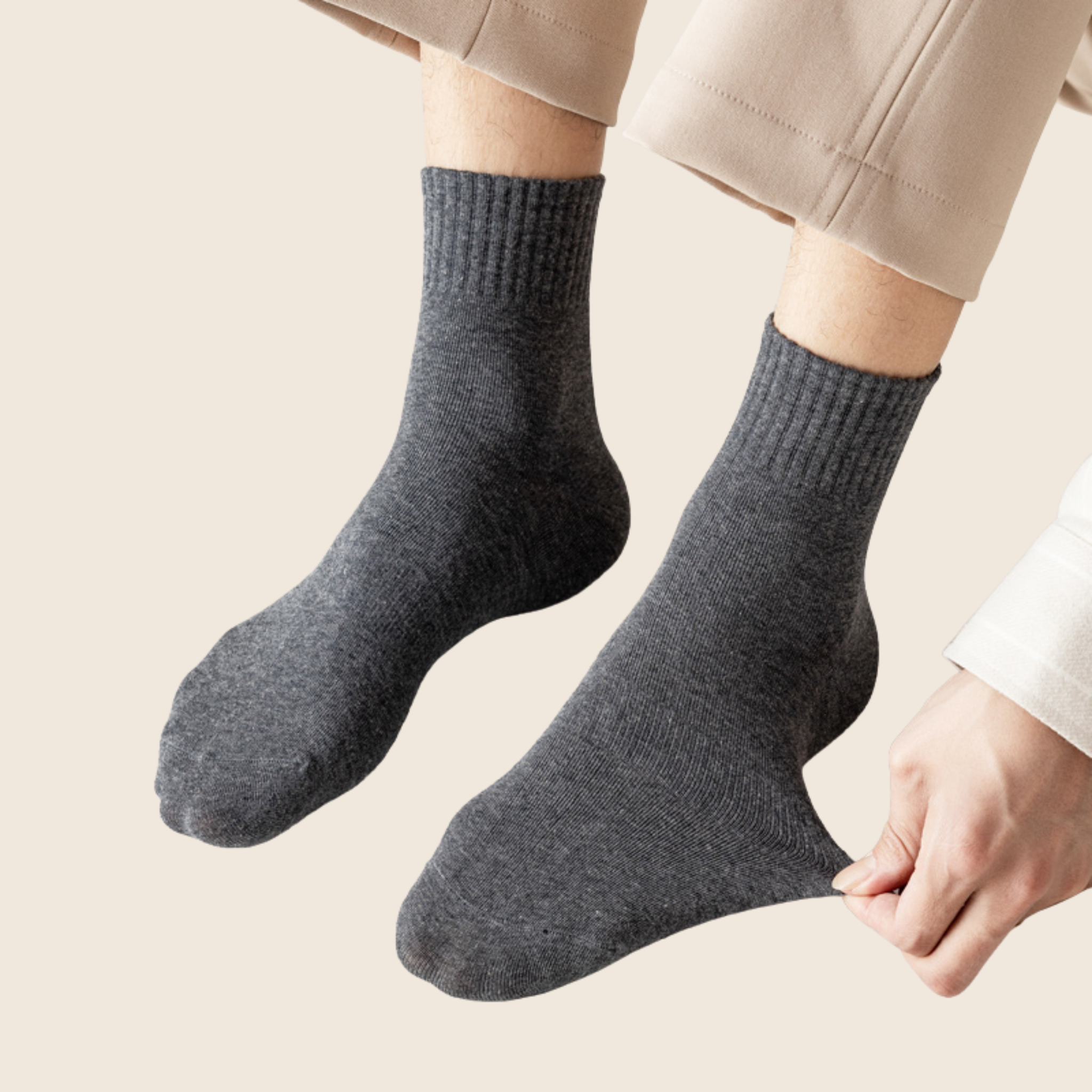 Lucent Mid-Crew – Premium Cotton Socks (2 Pairs in Slate)