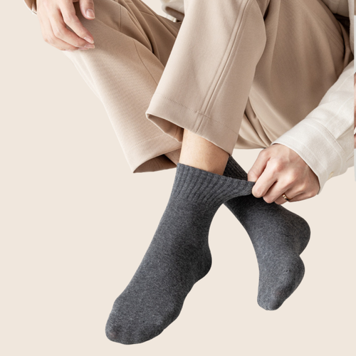 Lucent Mid-Crew – Premium Cotton Socks (2 Pairs in Slate)