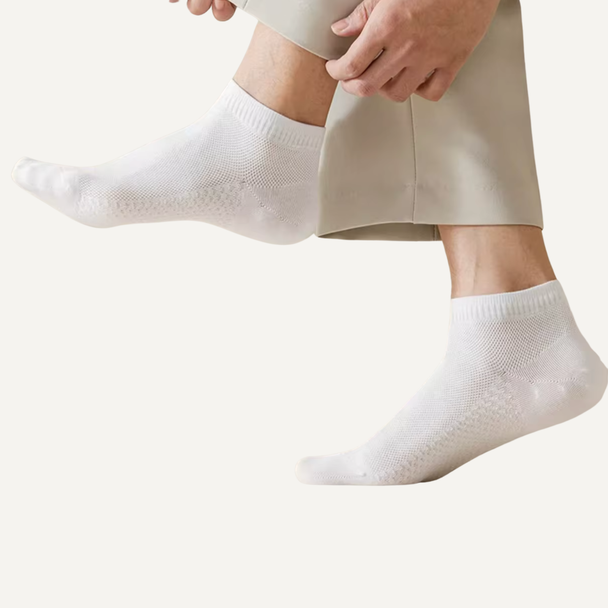 The Terra Ankle – Premium Bamboo Socks (2 Pairs in Ivory)