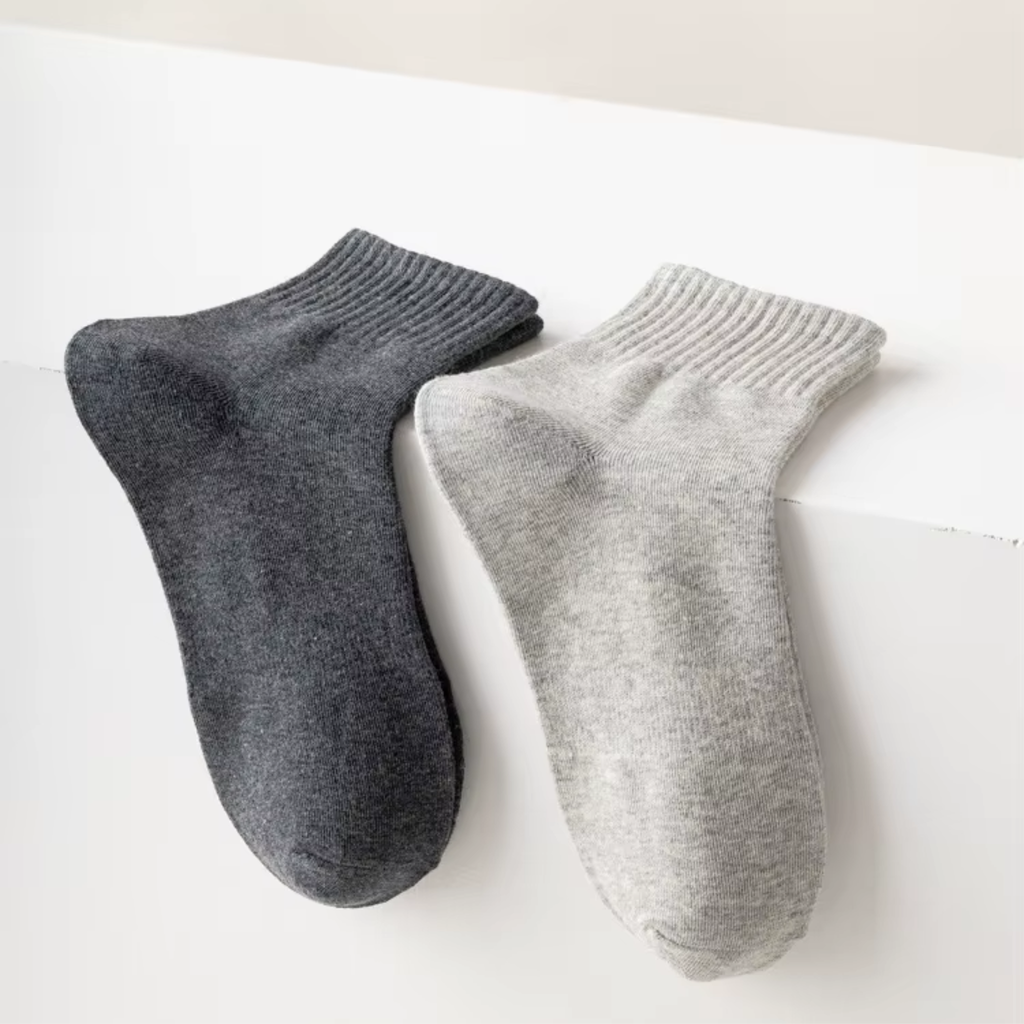 Lucent Mid-Crew – Premium Cotton Socks (2 Pairs in Slate)