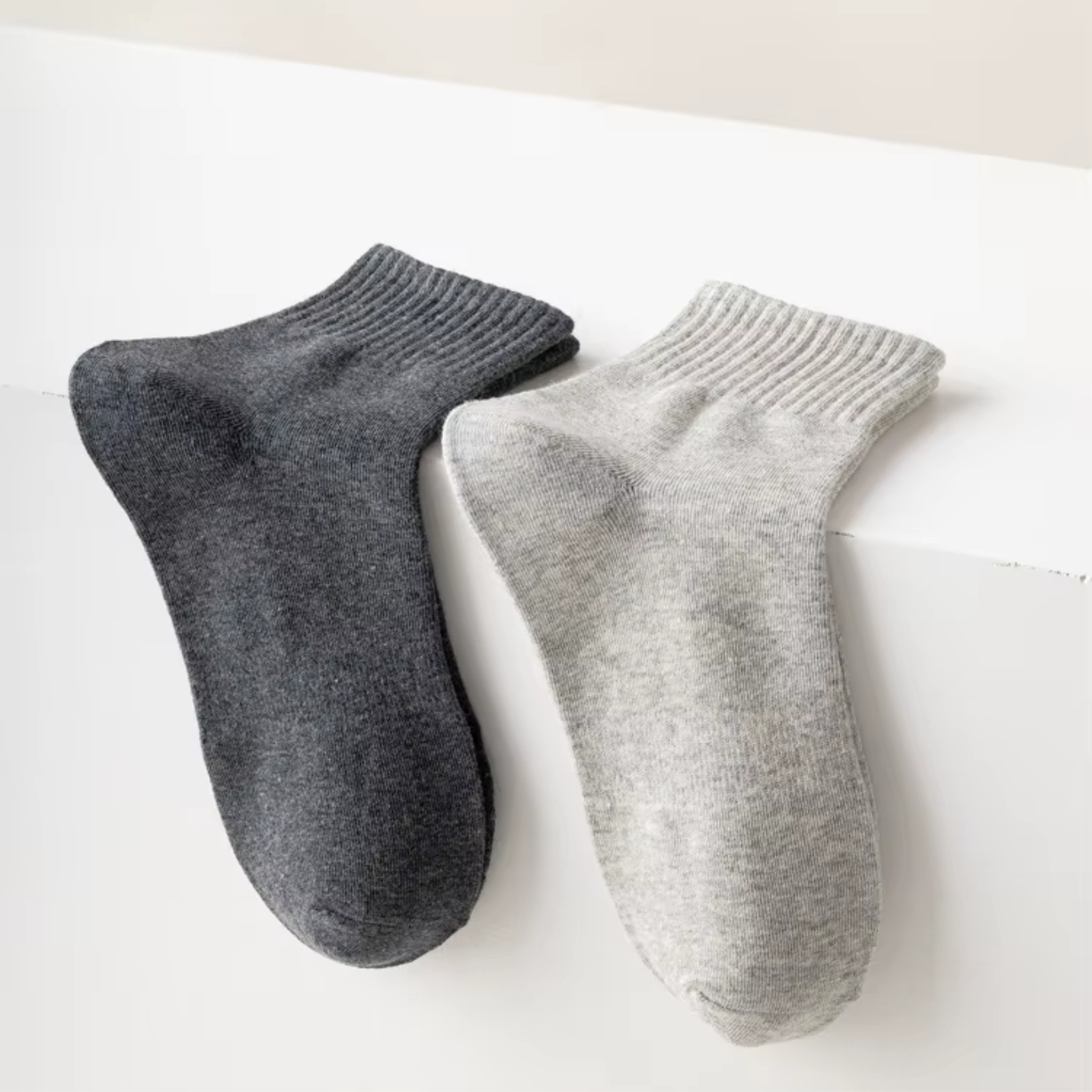 Lucent Mid-Crew – Premium Cotton Socks (2 Pairs in Slate)