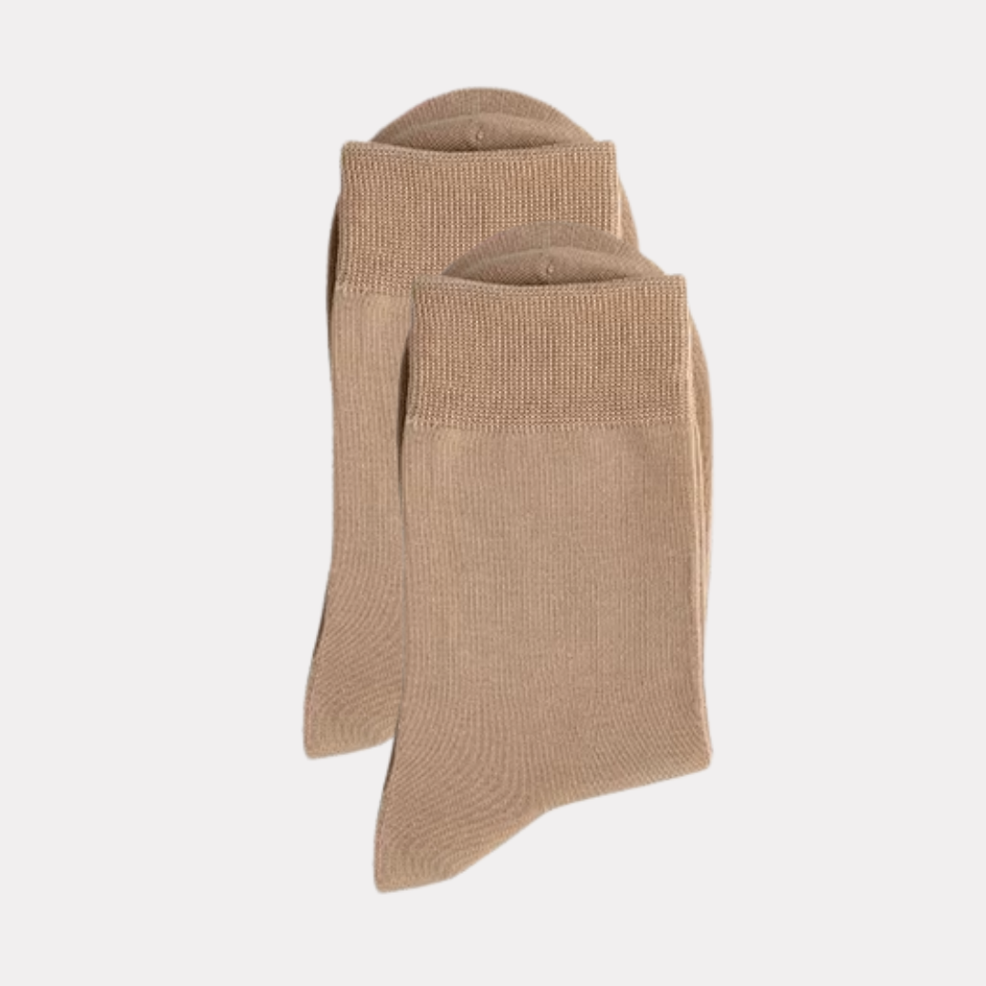 The Essential Crew - Premium Cotton Socks  (2 Pack Pairs in Brown)