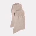 The Essential Crew - Premium Cotton Socks  (2 Pack Pairs in Beige)