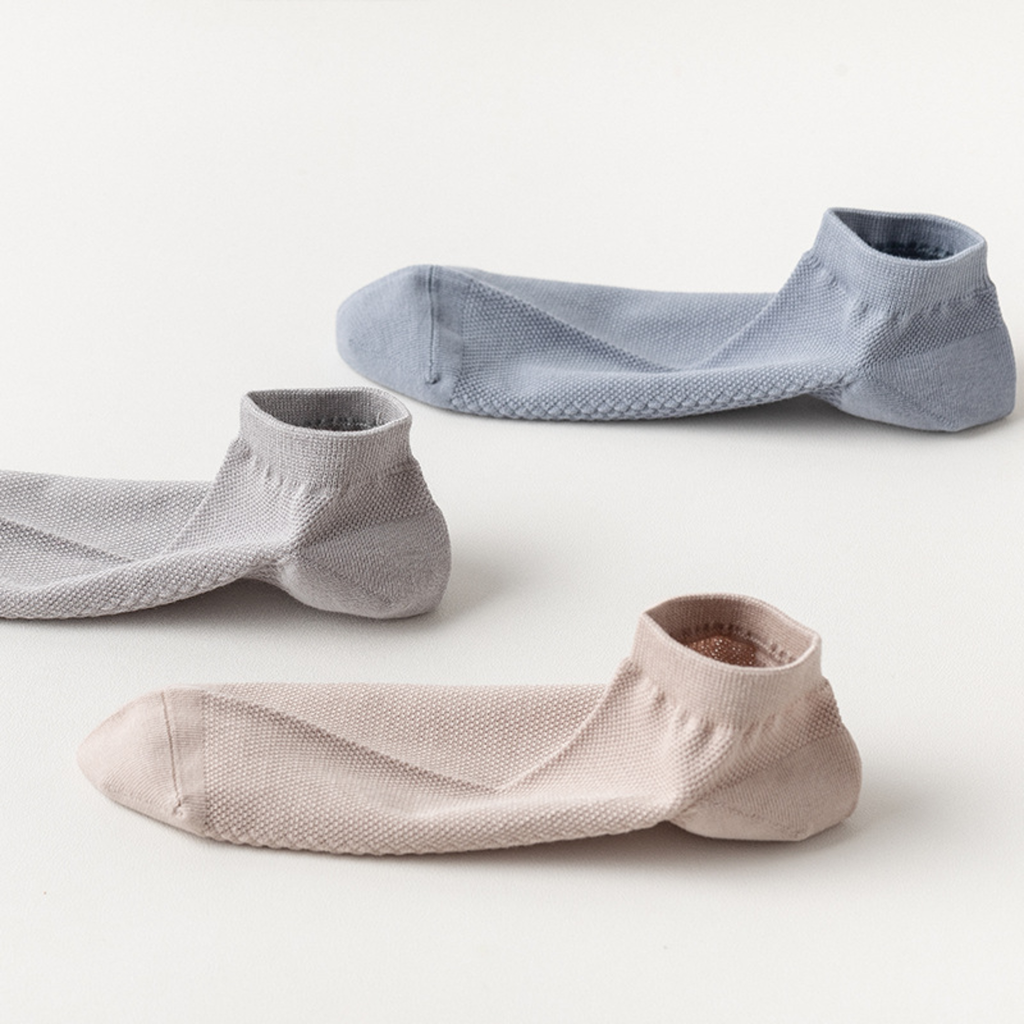 The Terra Ankle – Premium Bamboo Socks (2 Pairs in Steel Blue)