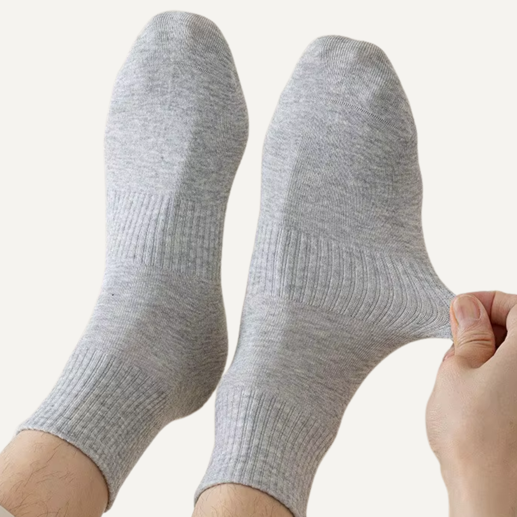 Lucent Mid-Crew – Premium Cotton Socks (2 Pairs in Silver)