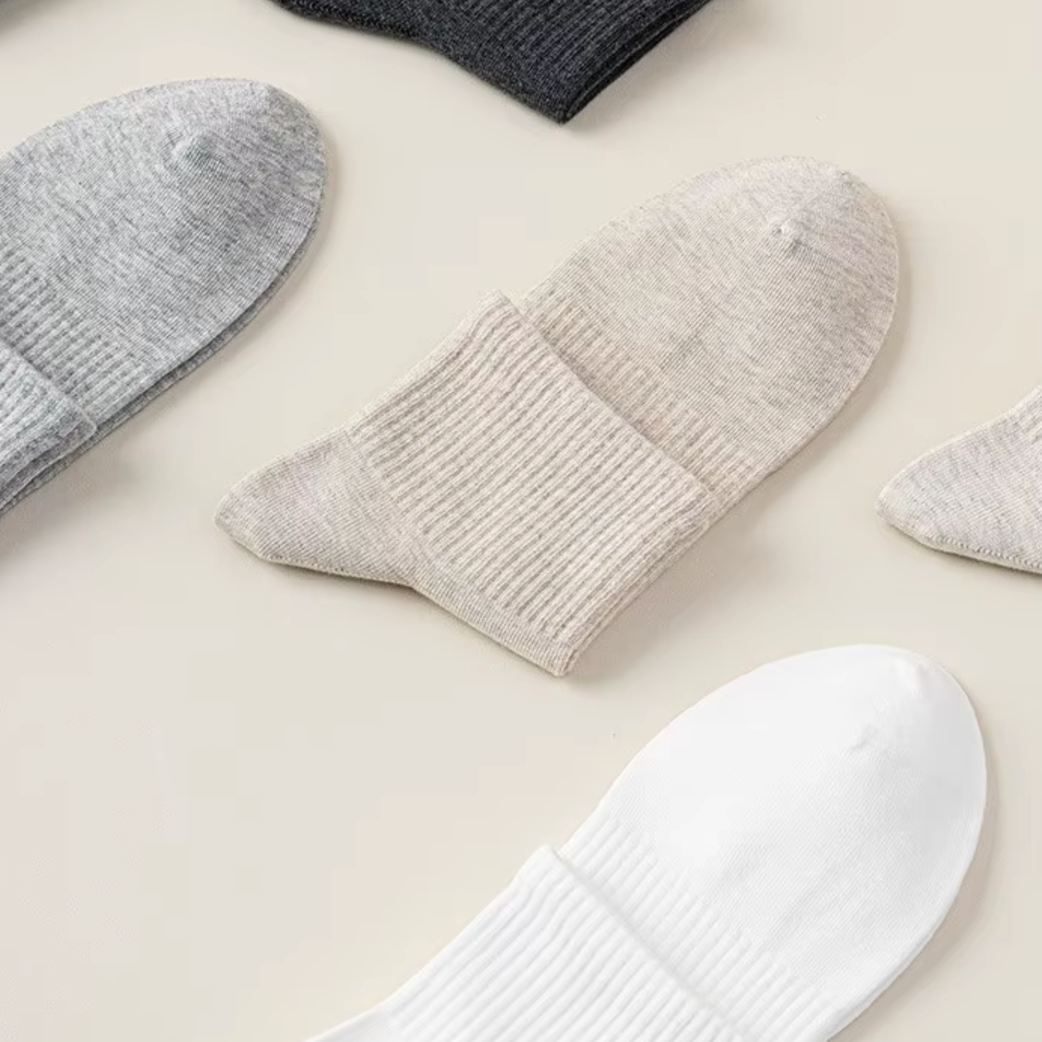 Lucent Mid-Crew – Premium Cotton Socks (2 Pairs in Silver)