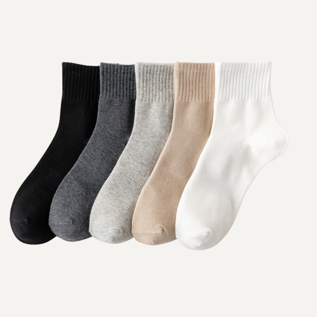 Lucent Mid-Crew – Premium Cotton Socks (2 Pairs in Silver)