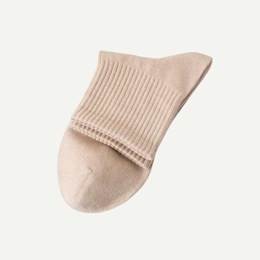 Lucent Mid-Crew – Premium Cotton Socks (2 Pairs in Oat)