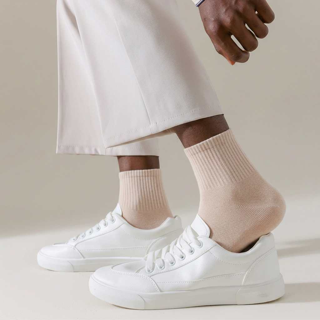 Lucent Mid-Crew – Premium Cotton Socks (2 Pairs in Oat)