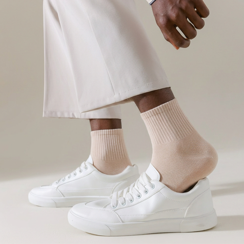 Lucent Mid-Crew – Premium Cotton Socks (2 Pairs in Oat)