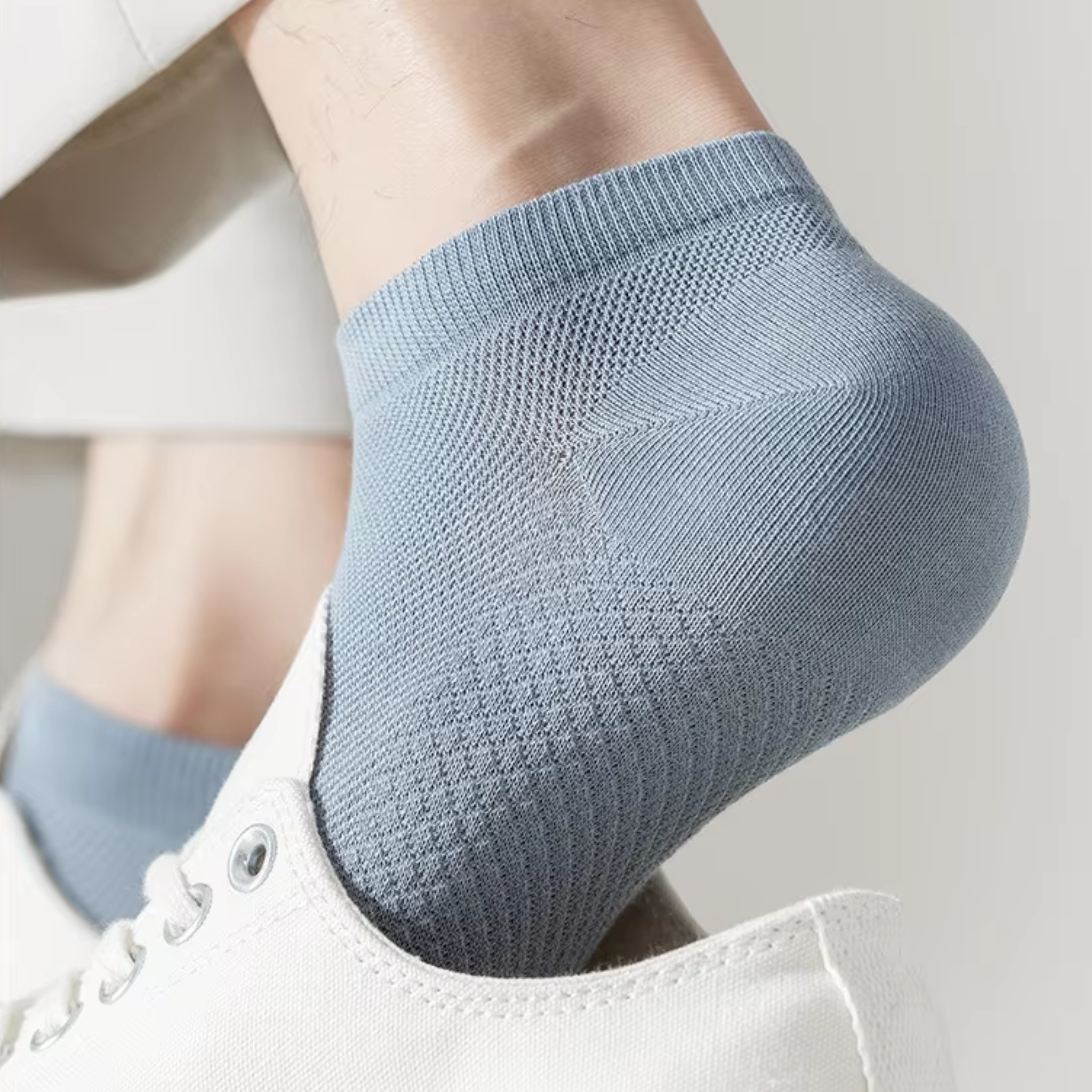 The Terra Ankle – Premium Bamboo Socks (2 Pairs in Steel Blue)