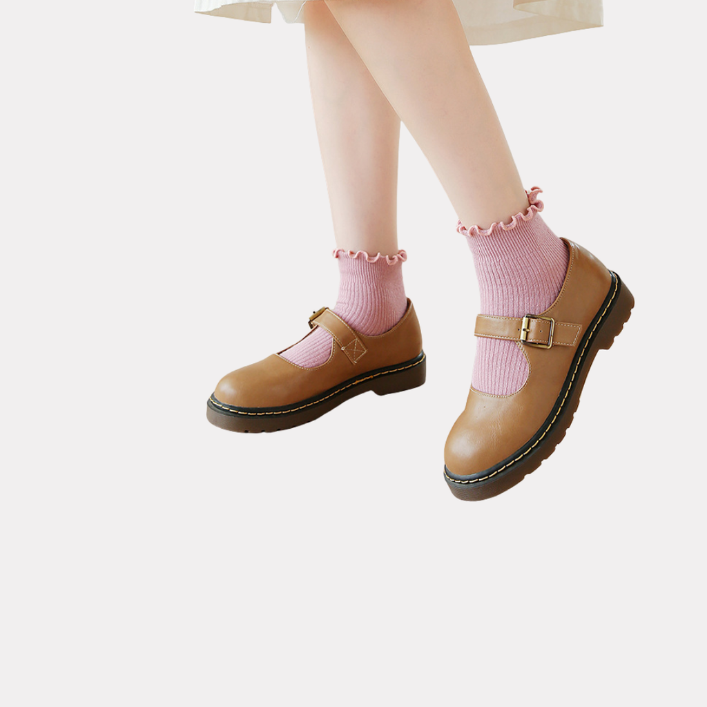 Ruffle Frills Crew Socks - 2 Pack Pairs (Pink)