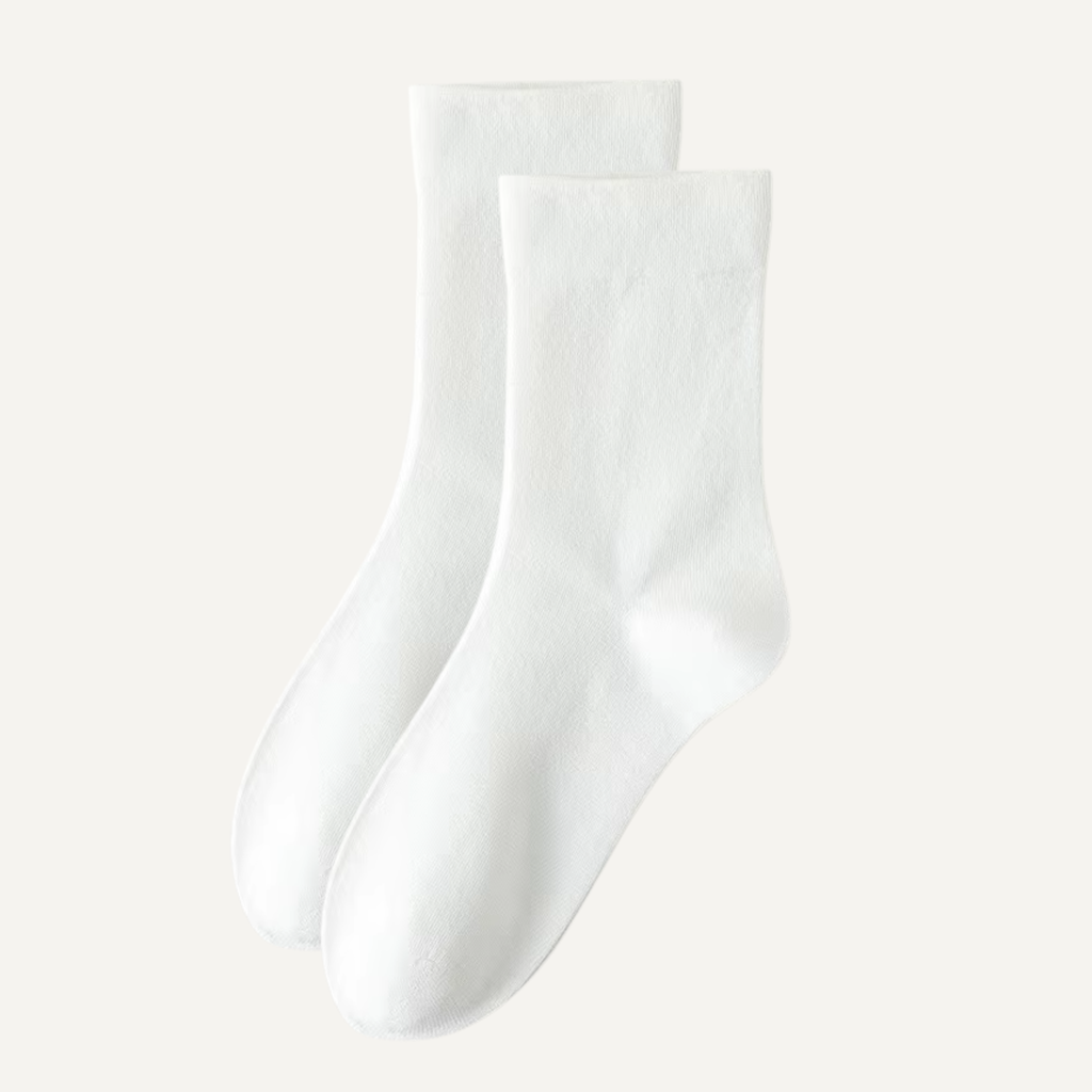 The Prima Crew – Premium Bamboo Socks  (2 Pairs in colour White)