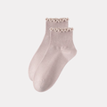 Ruffle Frills Crew Socks - 2 Pack Pairs (Pink)