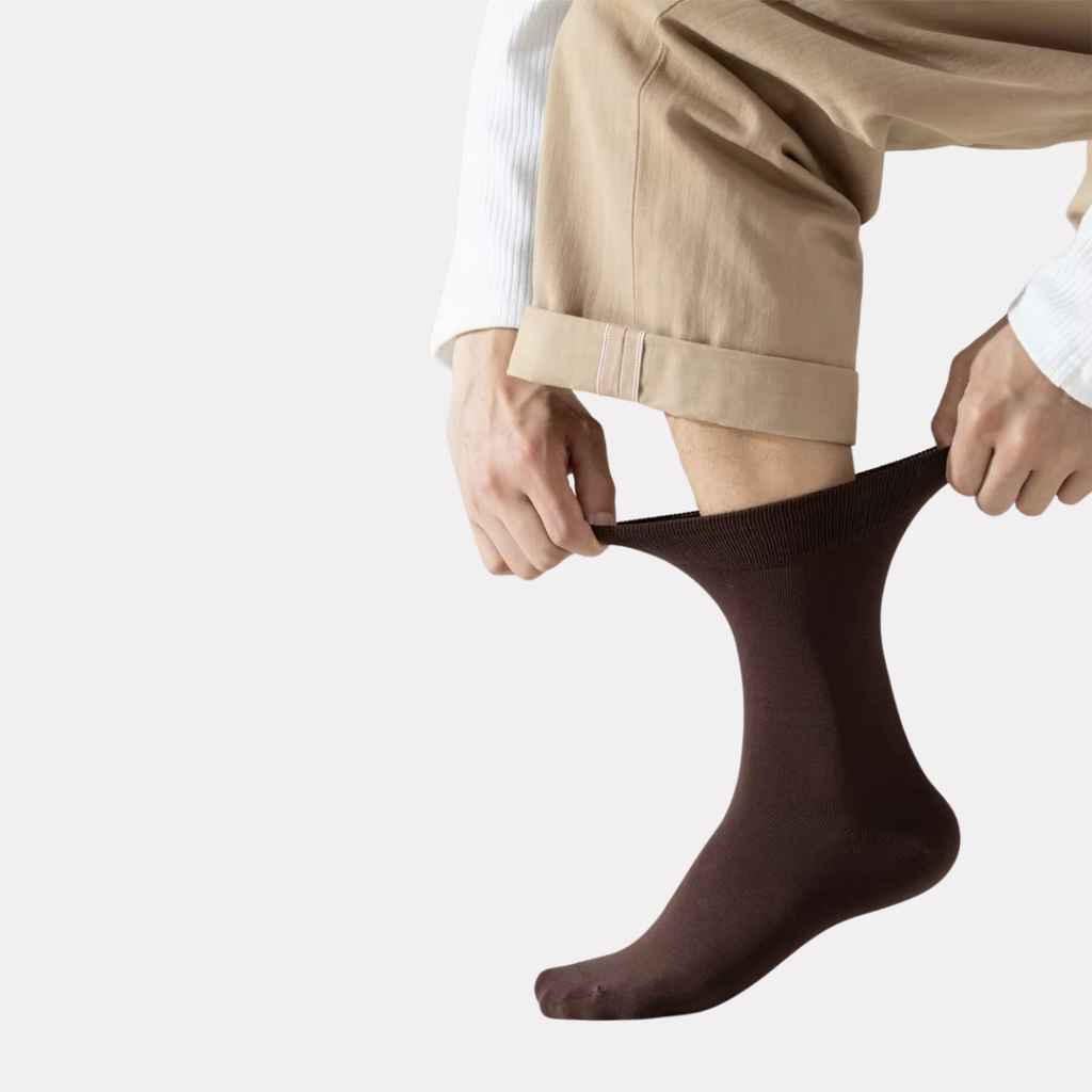 The Essential Crew - Premium Cotton Socks  (2 Pack Pairs in Dark Brown)