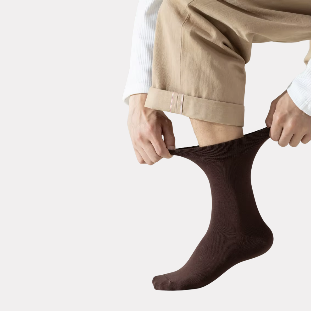 The Essential Crew - Premium Cotton Socks  (2 Pack Pairs in Dark Brown)