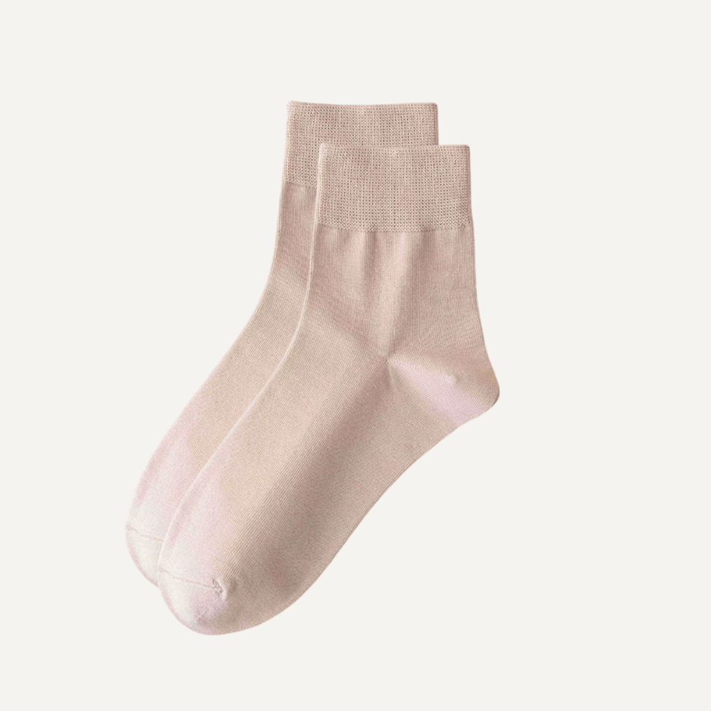 The Lumen Mid-Crew – Premium Cotton Socks (2 Pairs in Blush)